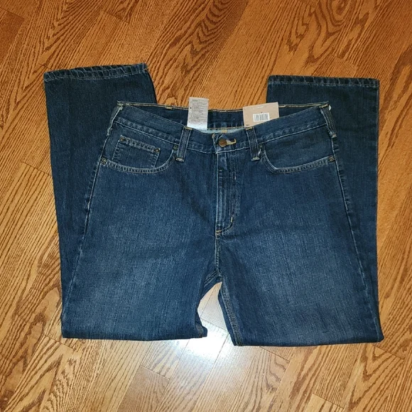 Carhartt Men's Relaxed Fit Dark Blue Jeans - Picture 3 of 4